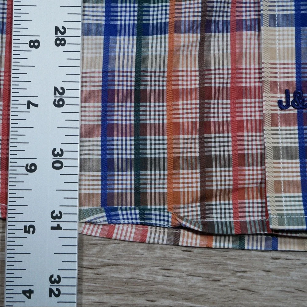 Johnston & Murphy Red and Blue Plaid Shirt - Picture 3 of 5